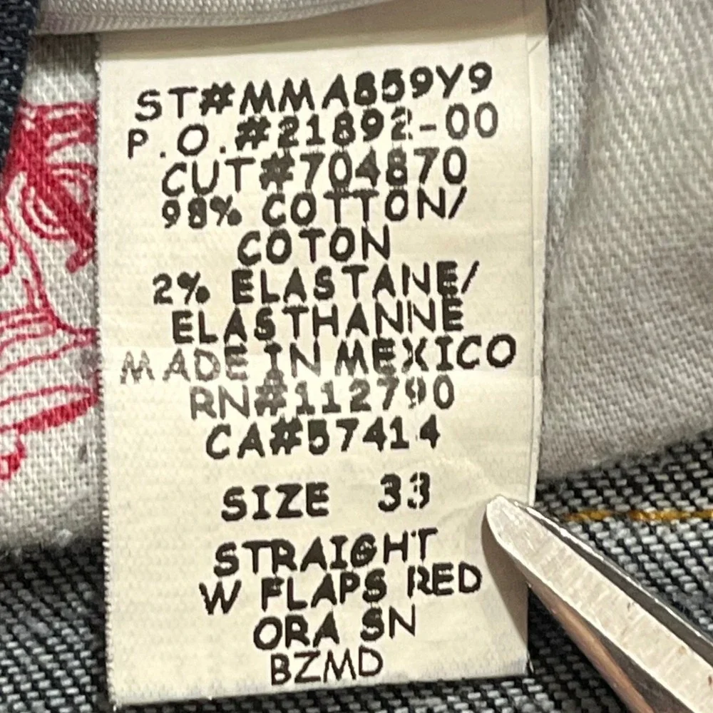 True Religion Jeans Billy Cut Straight 33 (Actual 38x34) Cut 704870 Mexico Men's